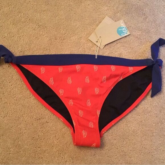 NWT Boden Red and Blue Bikini Bottom - Picture 1 of 4